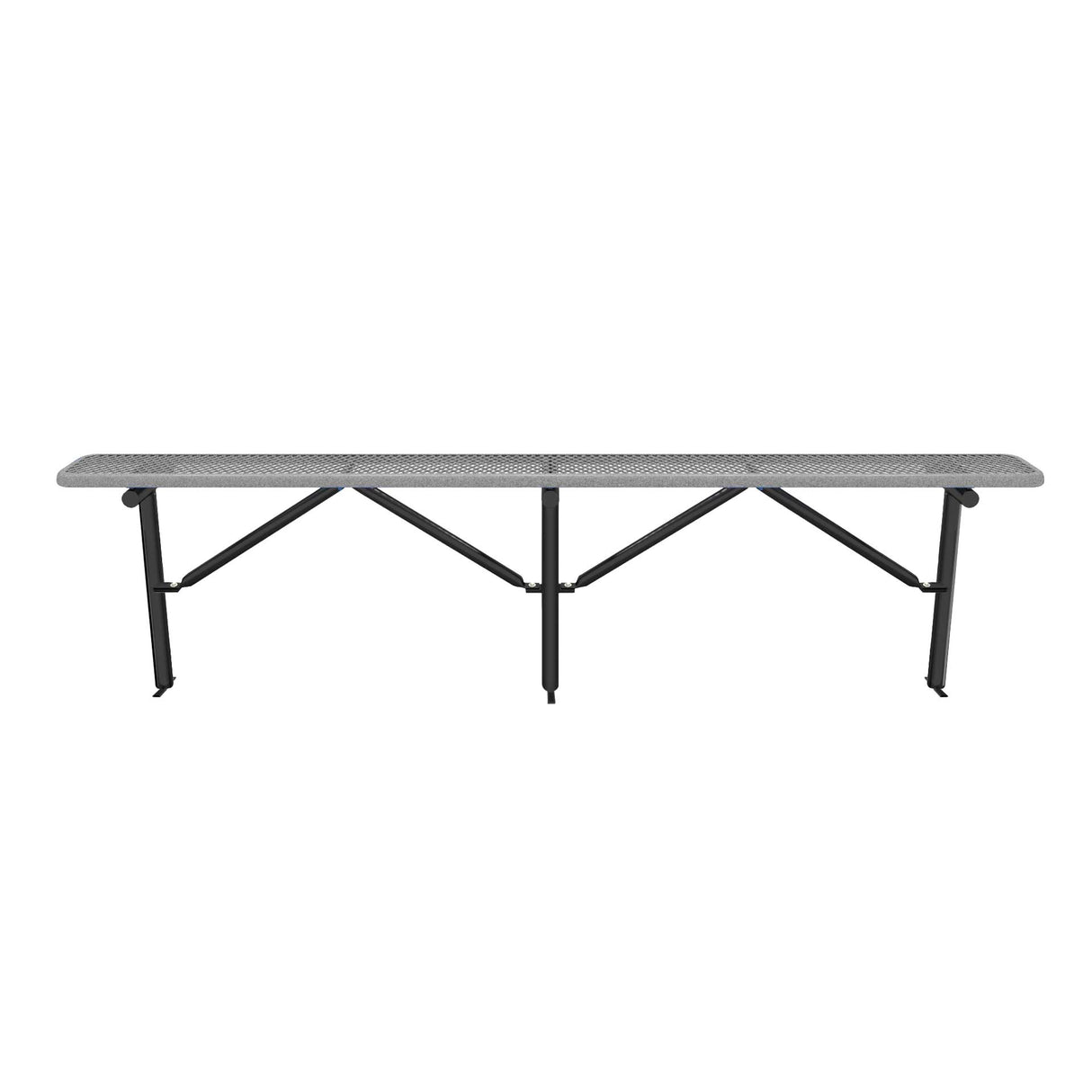 Expanded Metal Bench Without Back - In-Ground Mount