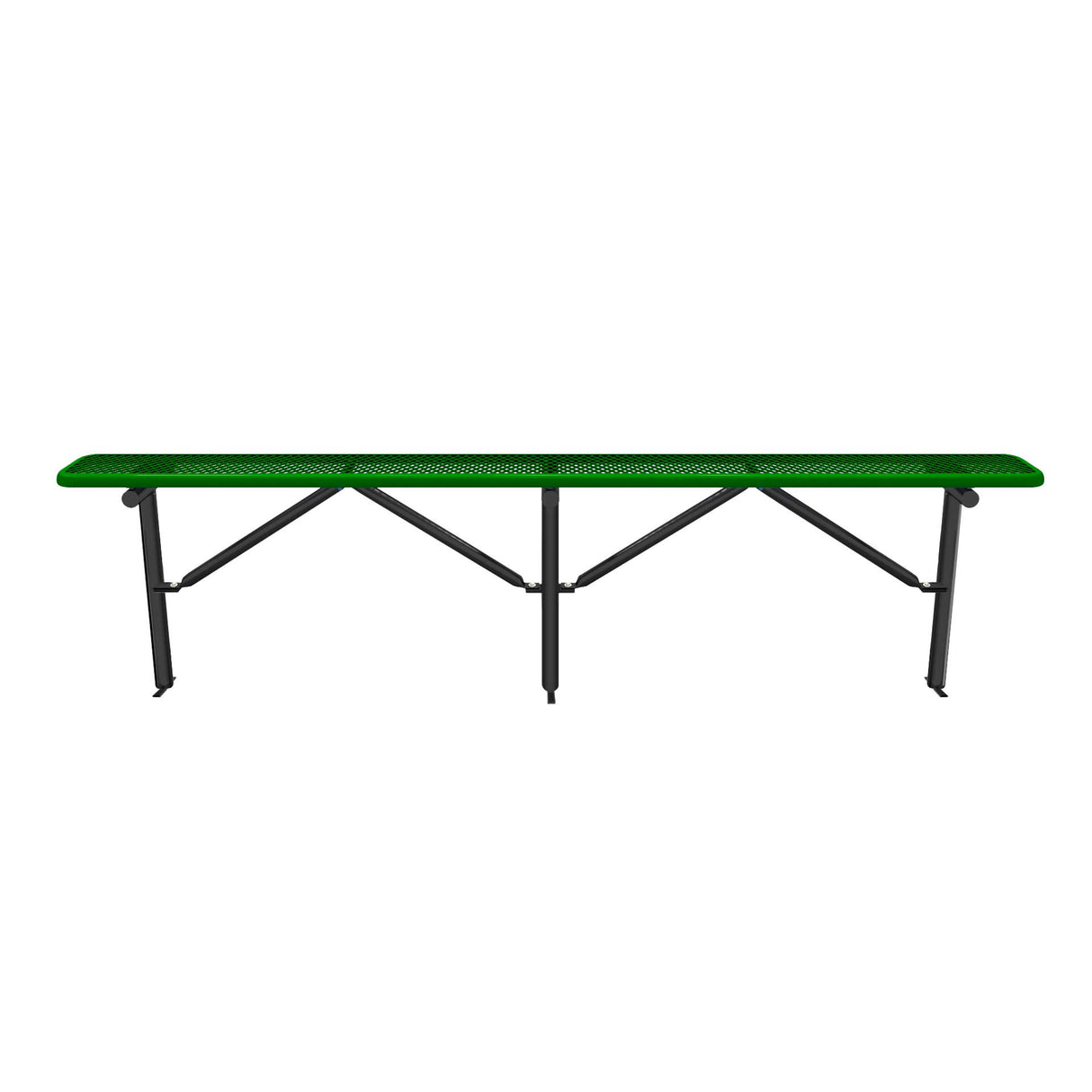 Expanded Metal Bench Without Back - In-Ground Mount