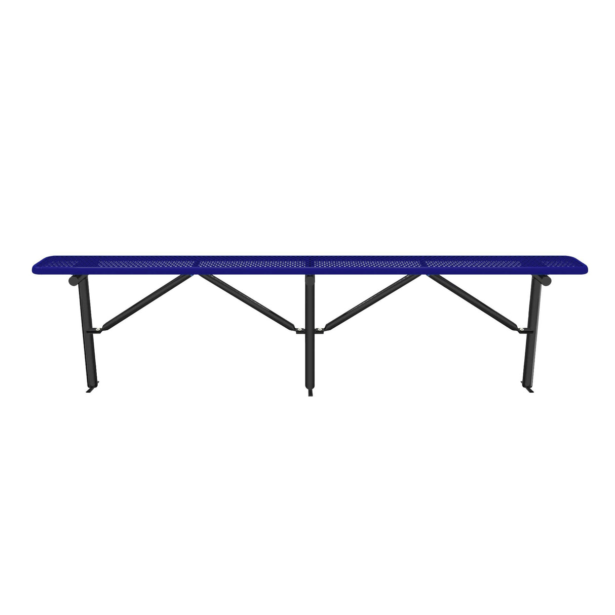 Expanded Metal Bench Without Back - In-Ground Mount
