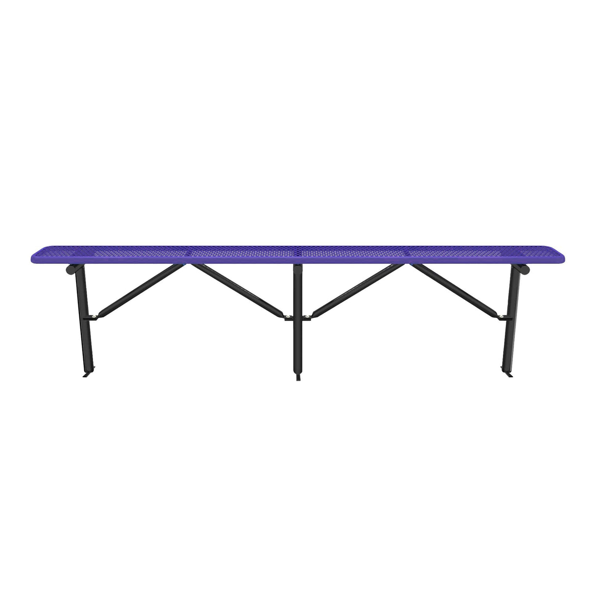 Expanded Metal Bench Without Back - In-Ground Mount