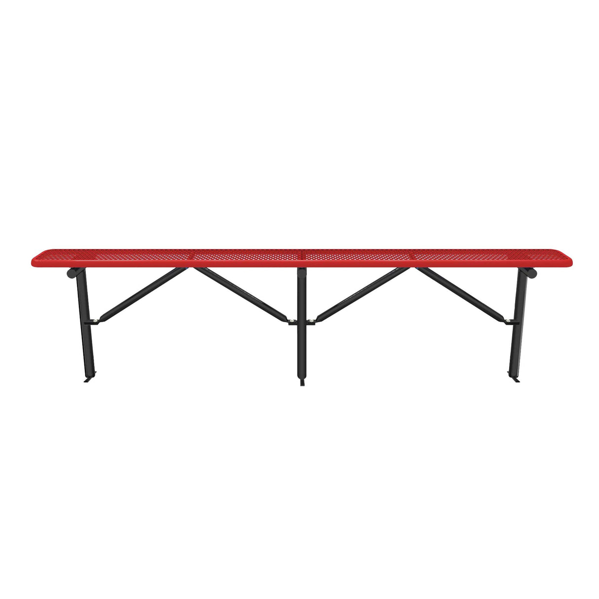 Expanded Metal Bench Without Back - In-Ground Mount