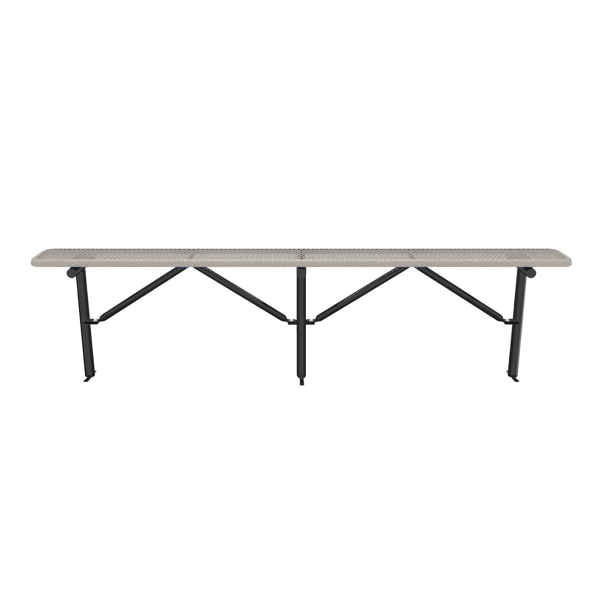Expanded Metal Bench Without Back - In-Ground Mount