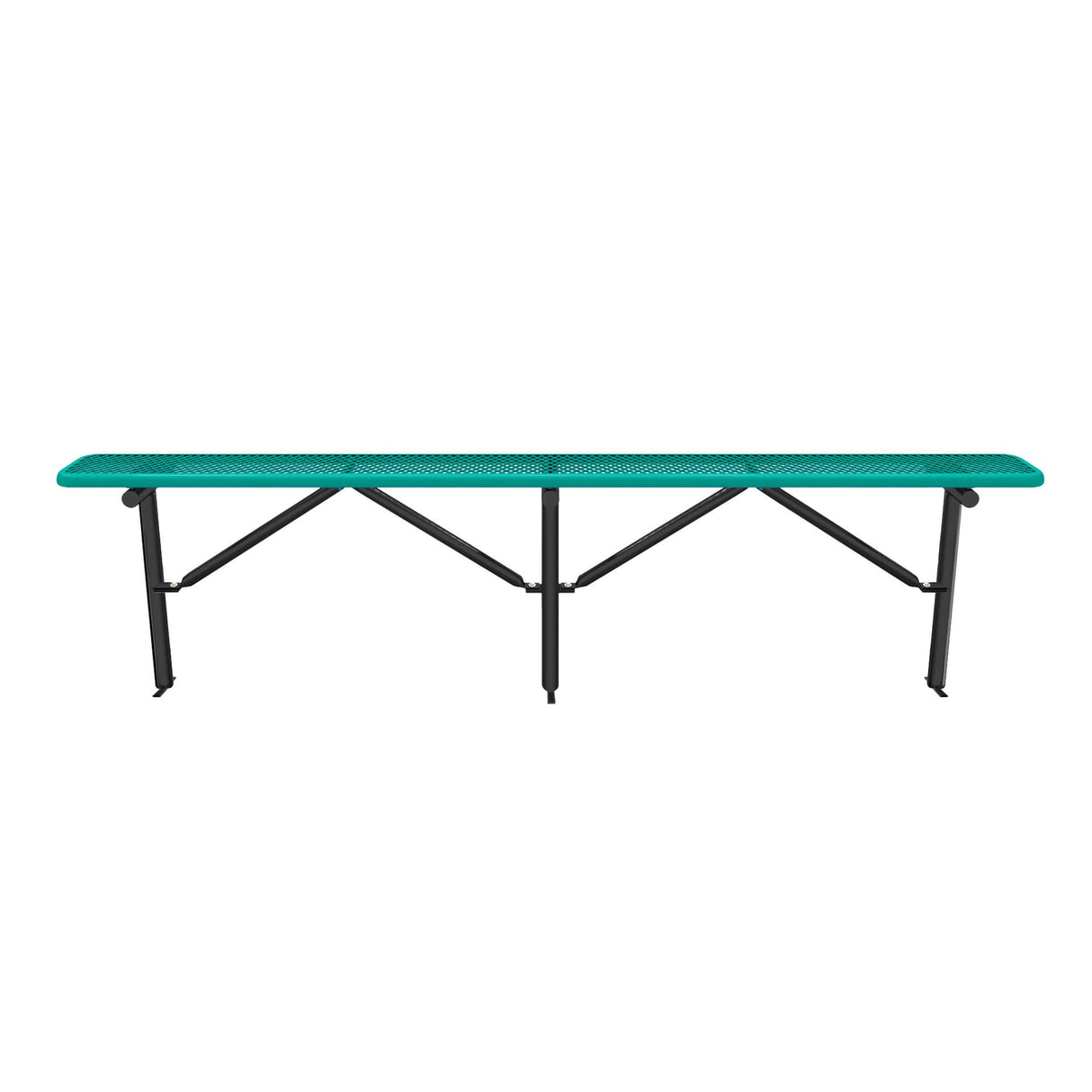 Expanded Metal Bench Without Back - In-Ground Mount