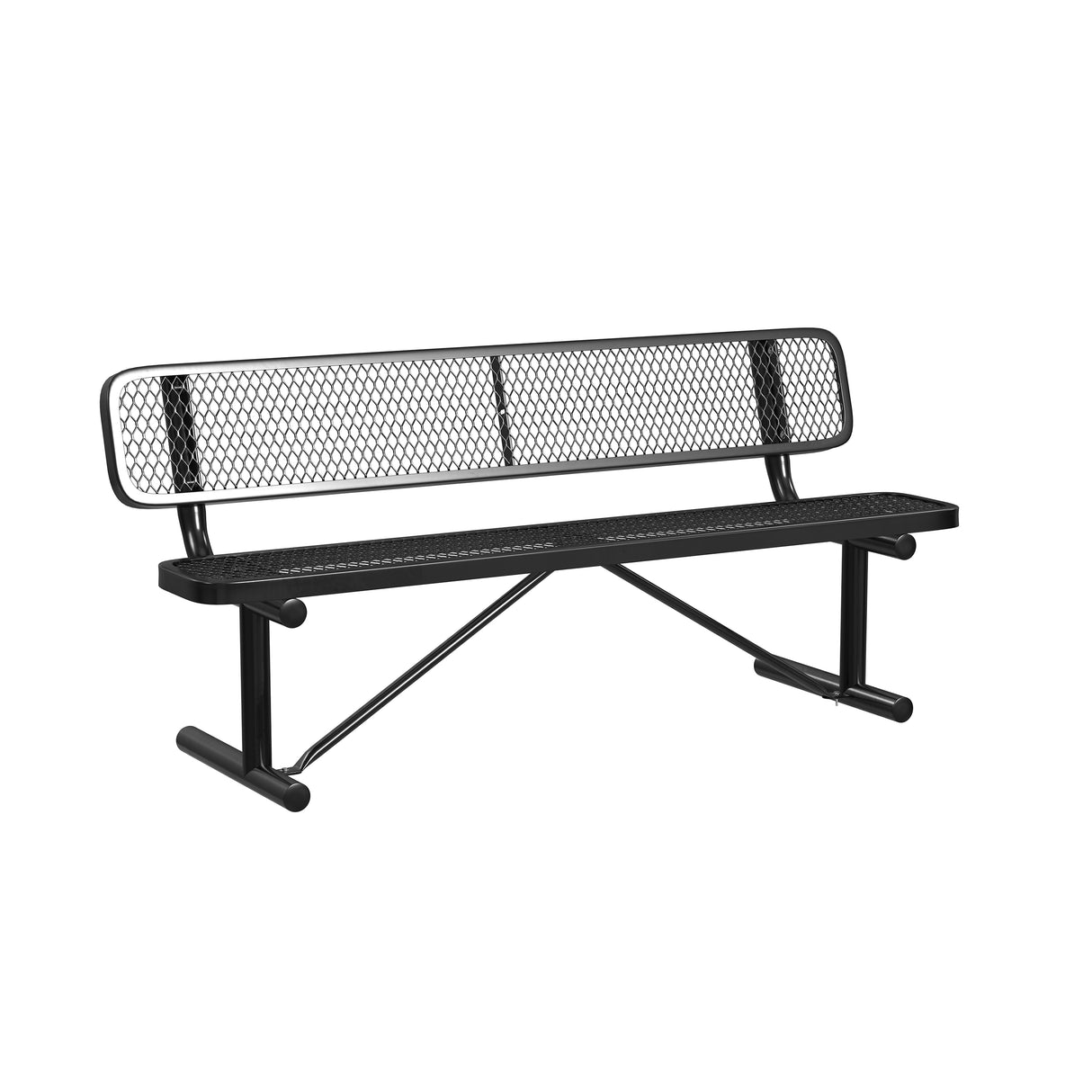 Quick Ship B6WBP 6 Foot Expanded Metal Bench with Back