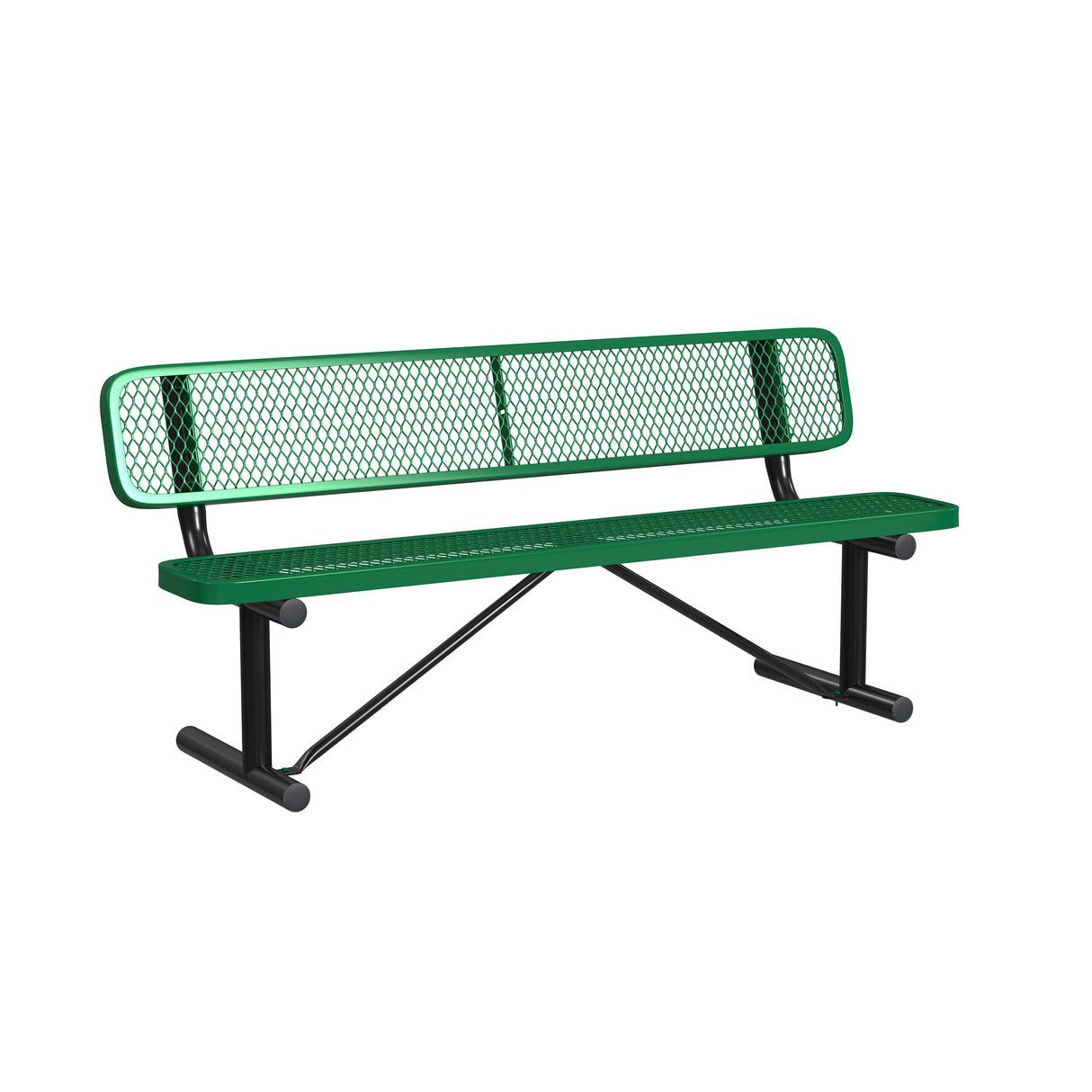 Quick Ship B6WBP 6 Foot Expanded Metal Bench with Back