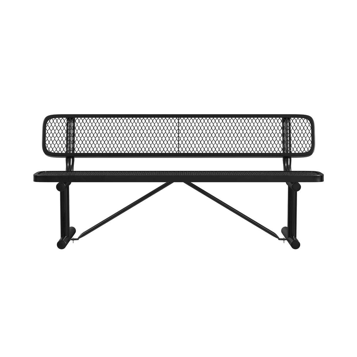 Quick Ship B6WBP 6 Foot Expanded Metal Bench with Back
