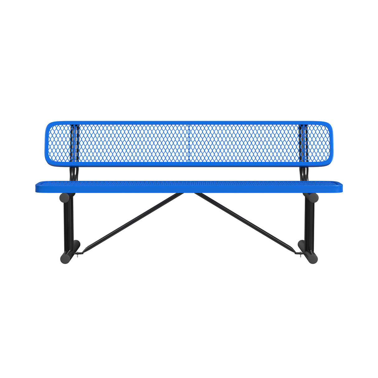 Quick Ship B6WBP 6 Foot Expanded Metal Bench with Back