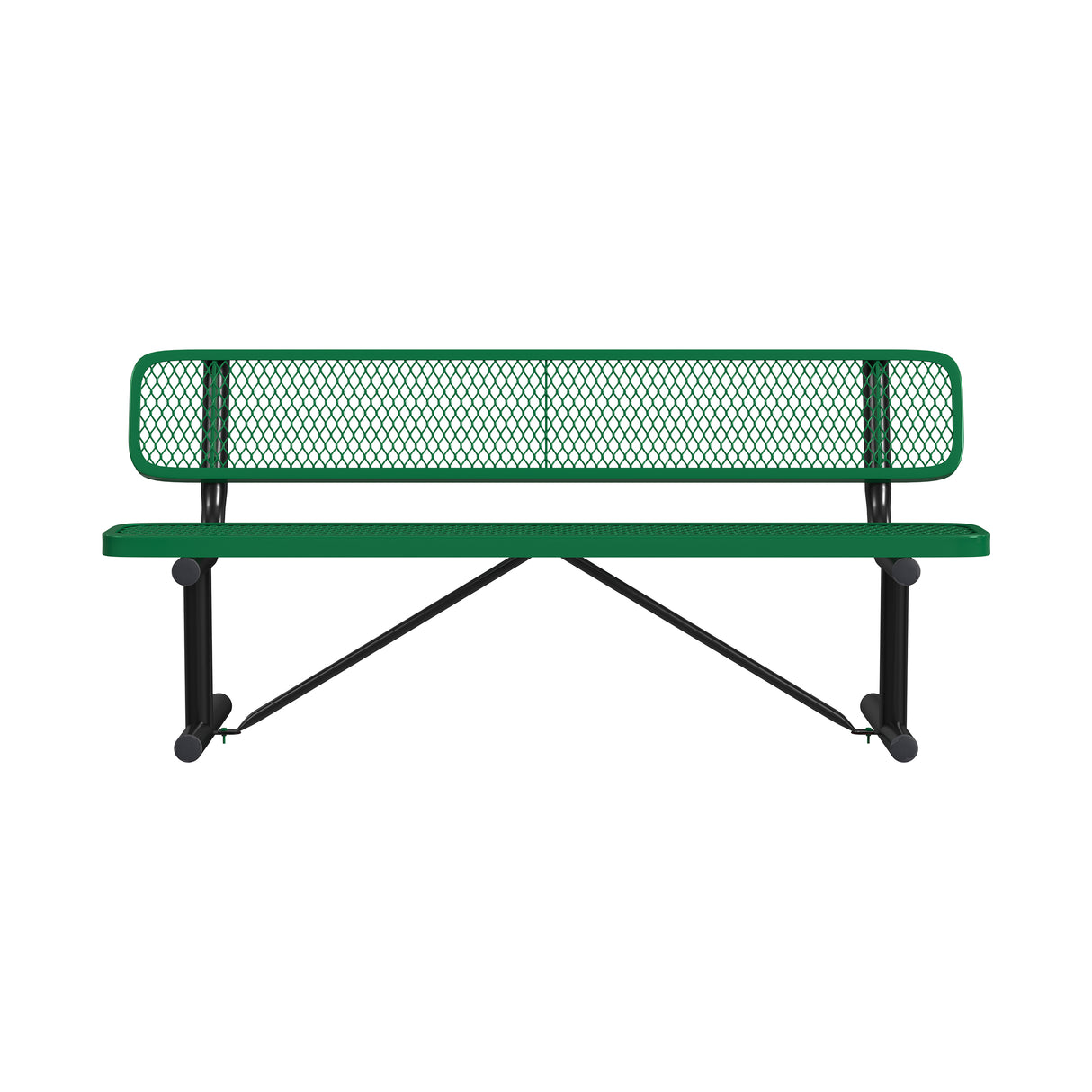 Quick Ship B6WBP 6 Foot Expanded Metal Bench with Back