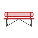 Quick Ship B6WBP 6 Foot Expanded Metal Bench with Back