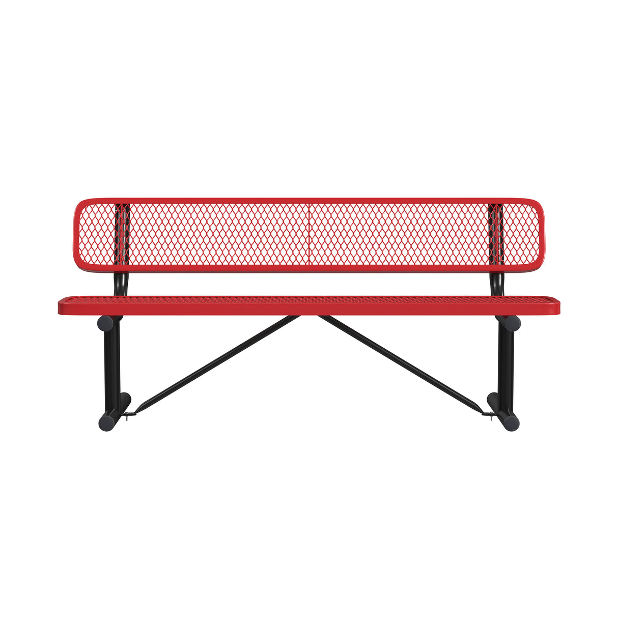 Quick Ship B6WBP 6 Foot Expanded Metal Bench with Back