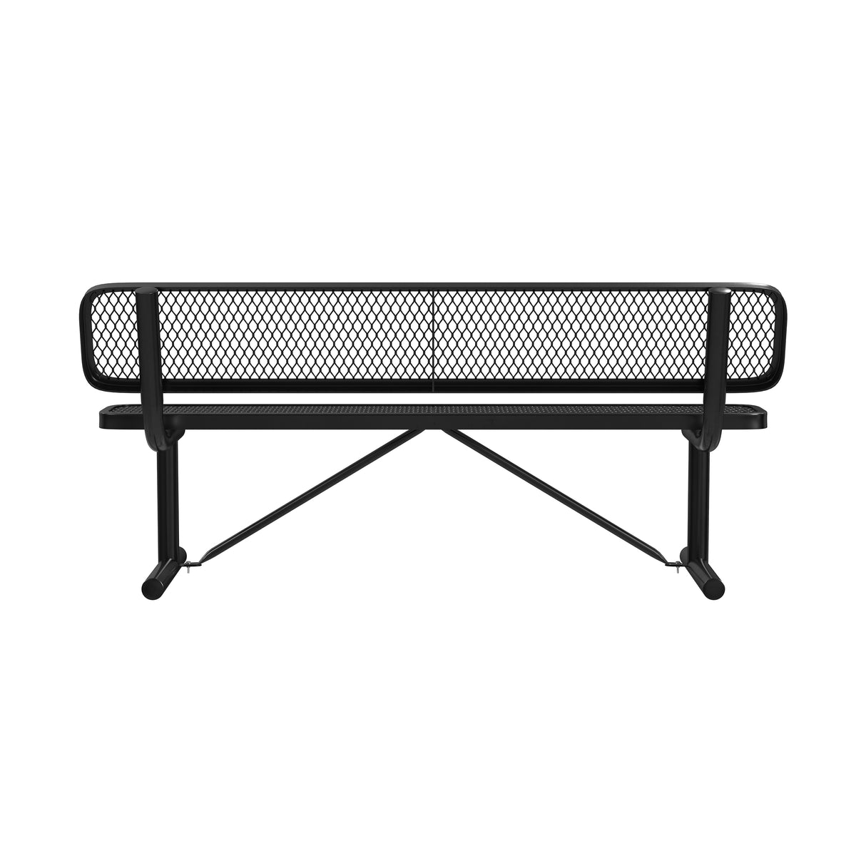 Quick Ship B6WBP 6 Foot Expanded Metal Bench with Back