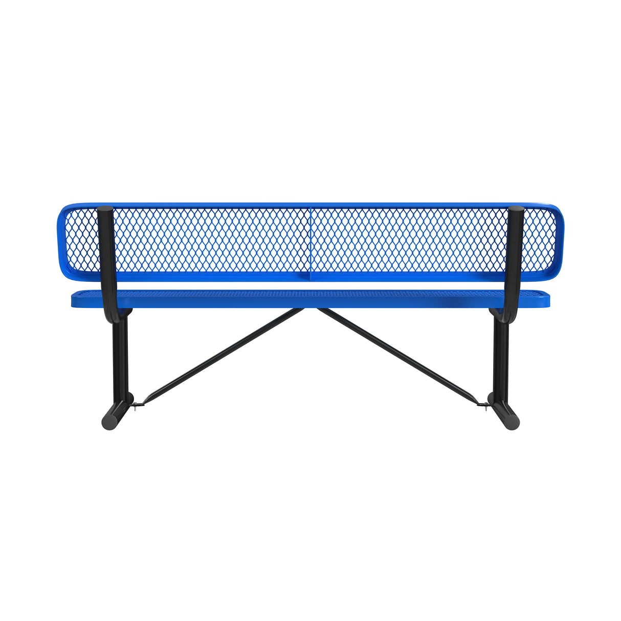 Quick Ship B6WBP 6 Foot Expanded Metal Bench with Back