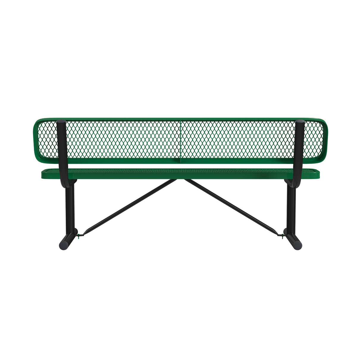 Quick Ship B6WBP 6 Foot Expanded Metal Bench with Back
