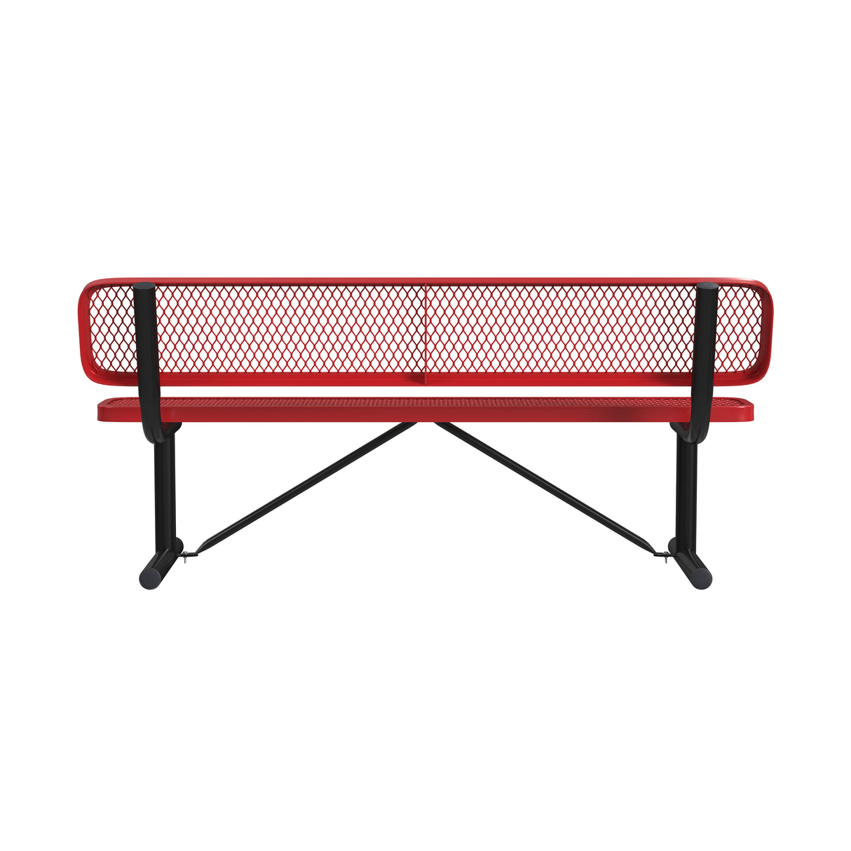 Quick Ship B6WBP 6 Foot Expanded Metal Bench with Back