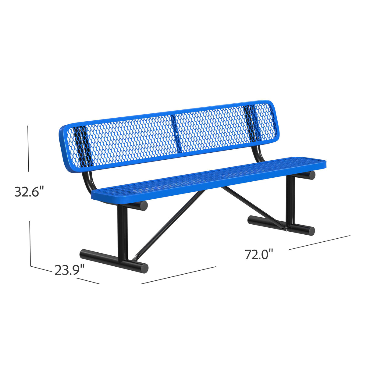 Quick Ship B6WBP 6 Foot Expanded Metal Bench with Back