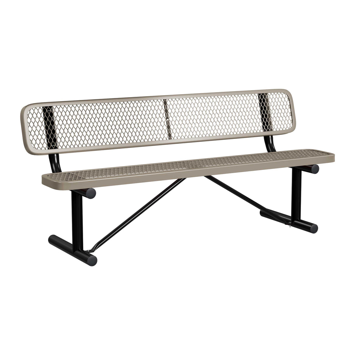 Standard Expanded Metal Bench With Back - portable mount