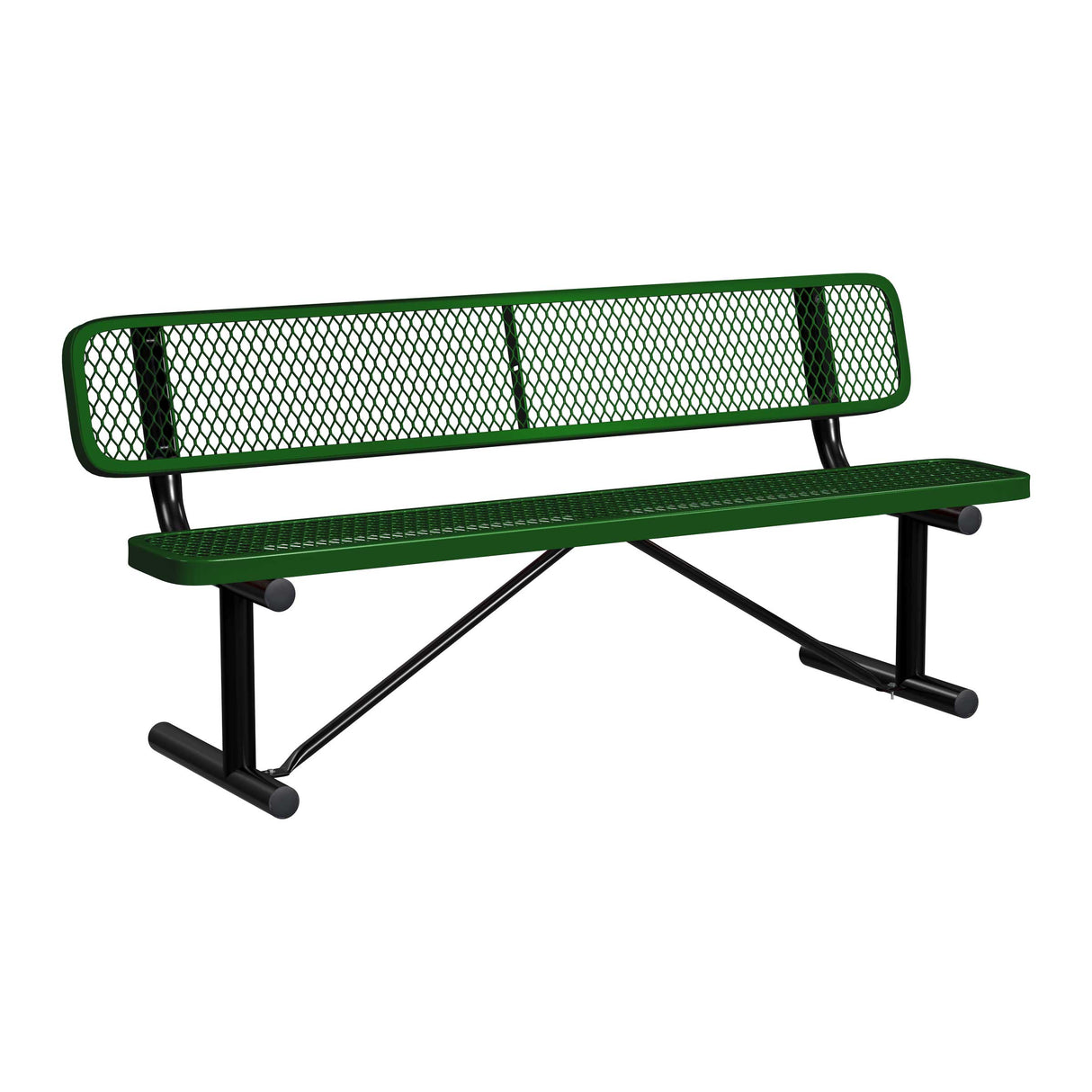 Standard Expanded Metal Bench With Back - portable mount
