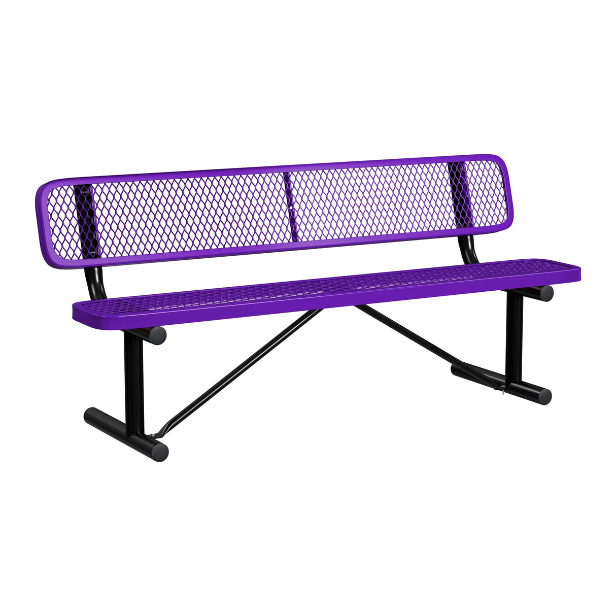 Standard Expanded Metal Bench With Back - portable mount