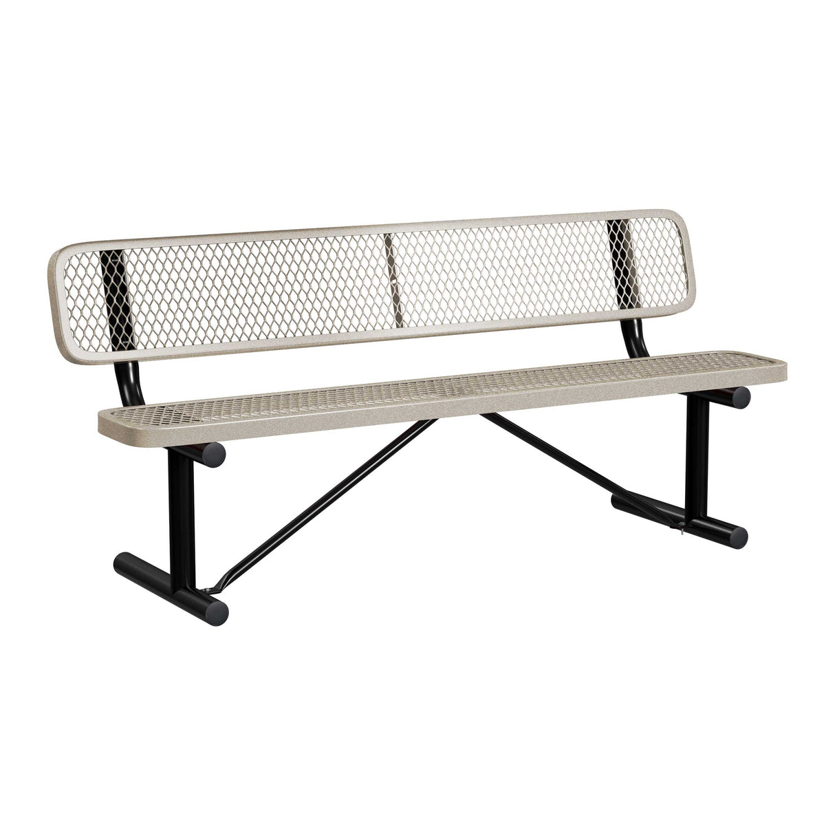 Standard Expanded Metal Bench With Back - portable mount