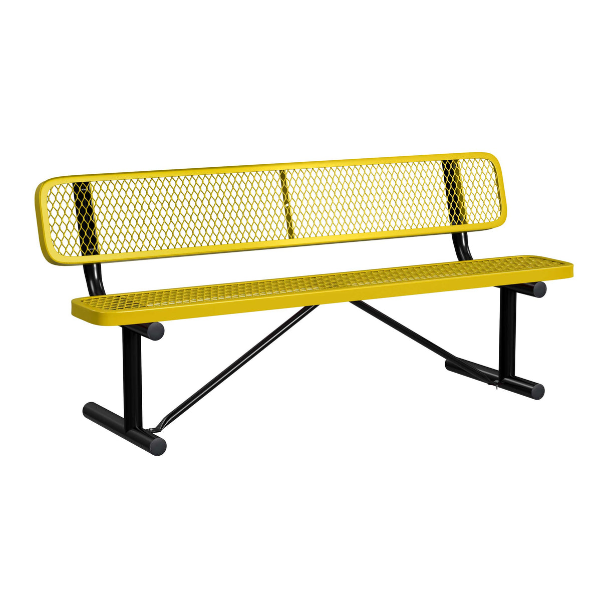 Standard Expanded Metal Bench With Back - portable mount