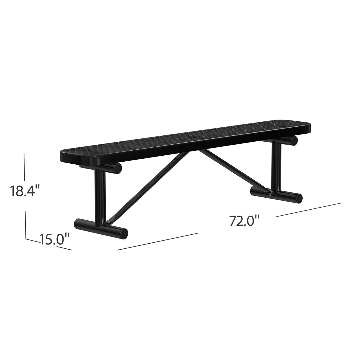 Quick Ship B6XPP 6 foot Expanded Backless Bench