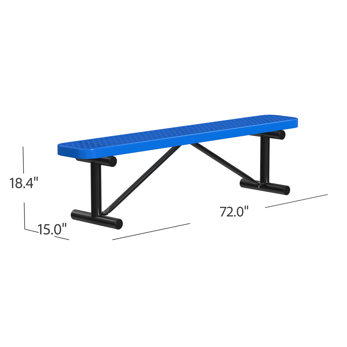 Quick Ship B6XPP 6 foot Expanded Backless Bench