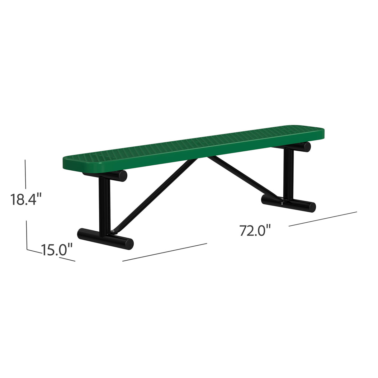 Quick Ship B6XPP 6 foot Expanded Backless Bench