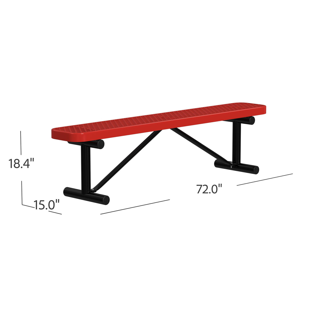 Quick Ship B6XPP 6 foot Expanded Backless Bench