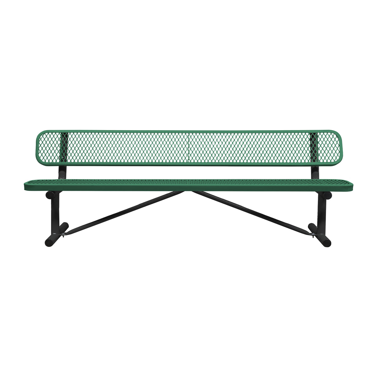 Standard Expanded Metal Bench With Back - portable mount