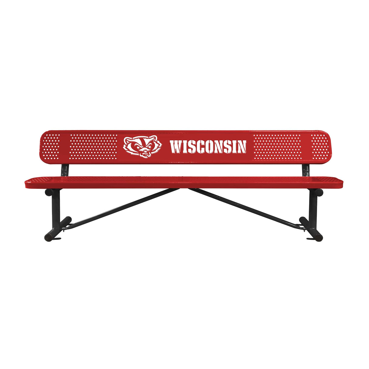 Personalized Perforated Stadium Bench With Back - surface mount