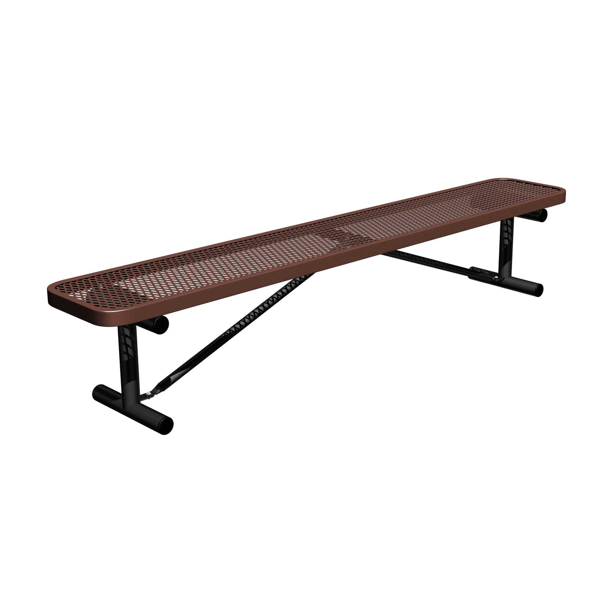 8 ft. players bench in brown thermoplastic seat with portable legs