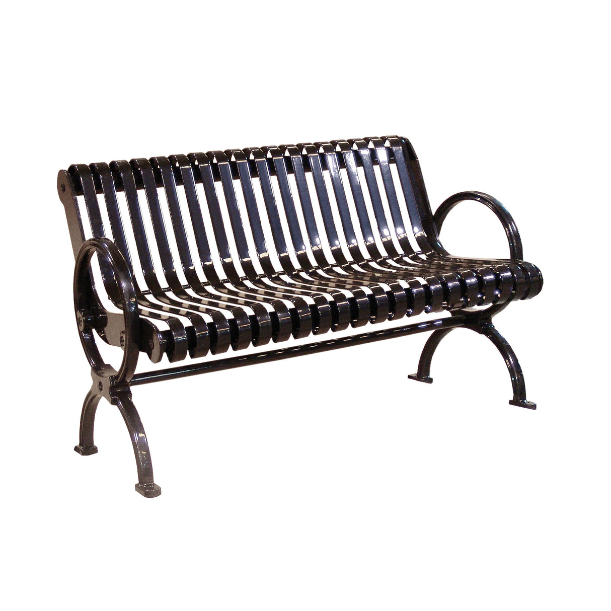 High Point welded strap bench in black thermoplastic finsih