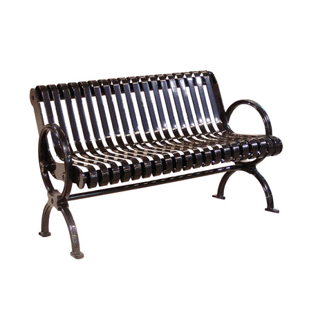 High Point welded strap bench in black thermoplastic finsih