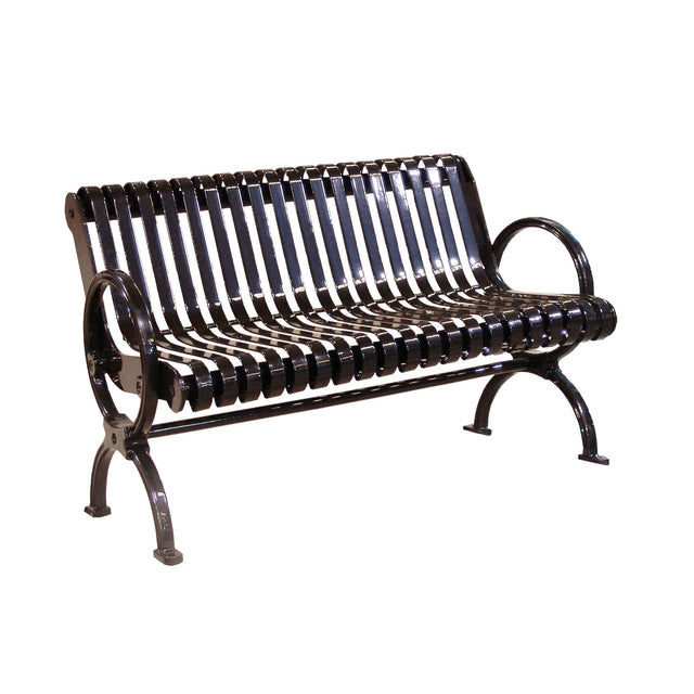 High Point welded strap bench in black thermoplastic finsih
