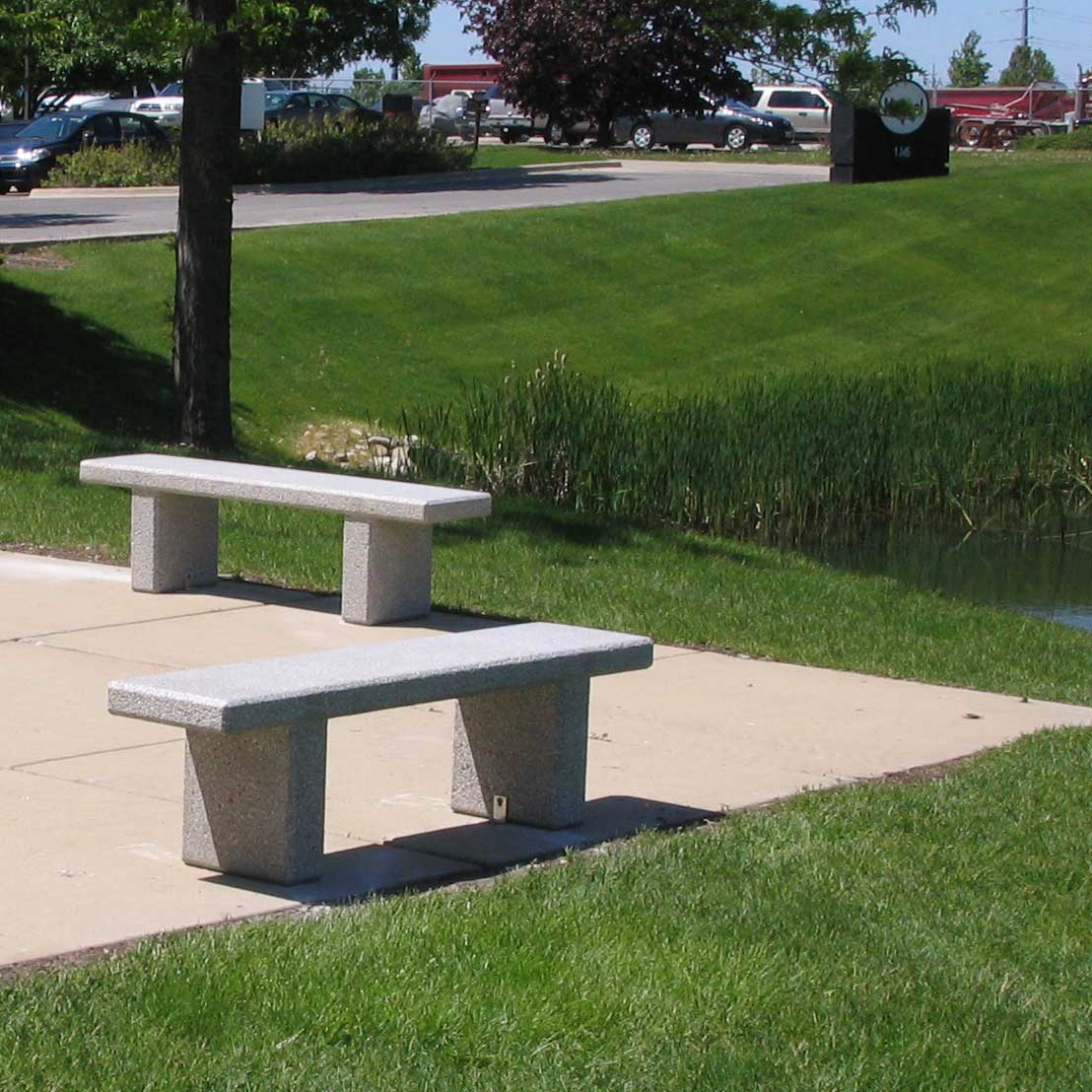 LCH-B5370 60" getzen concrete plaza bench - SB7 finish