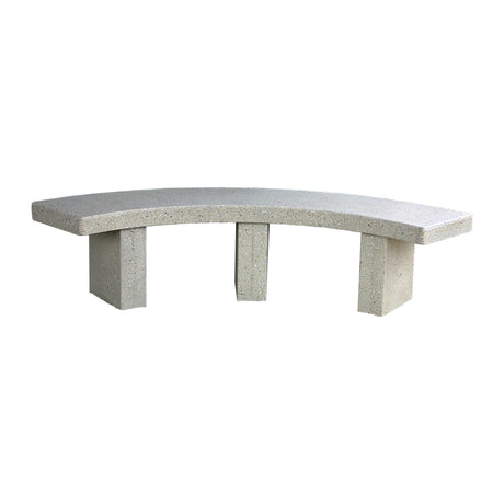 72" Getzen Curved Concrete Plaza Bench With Three Legs