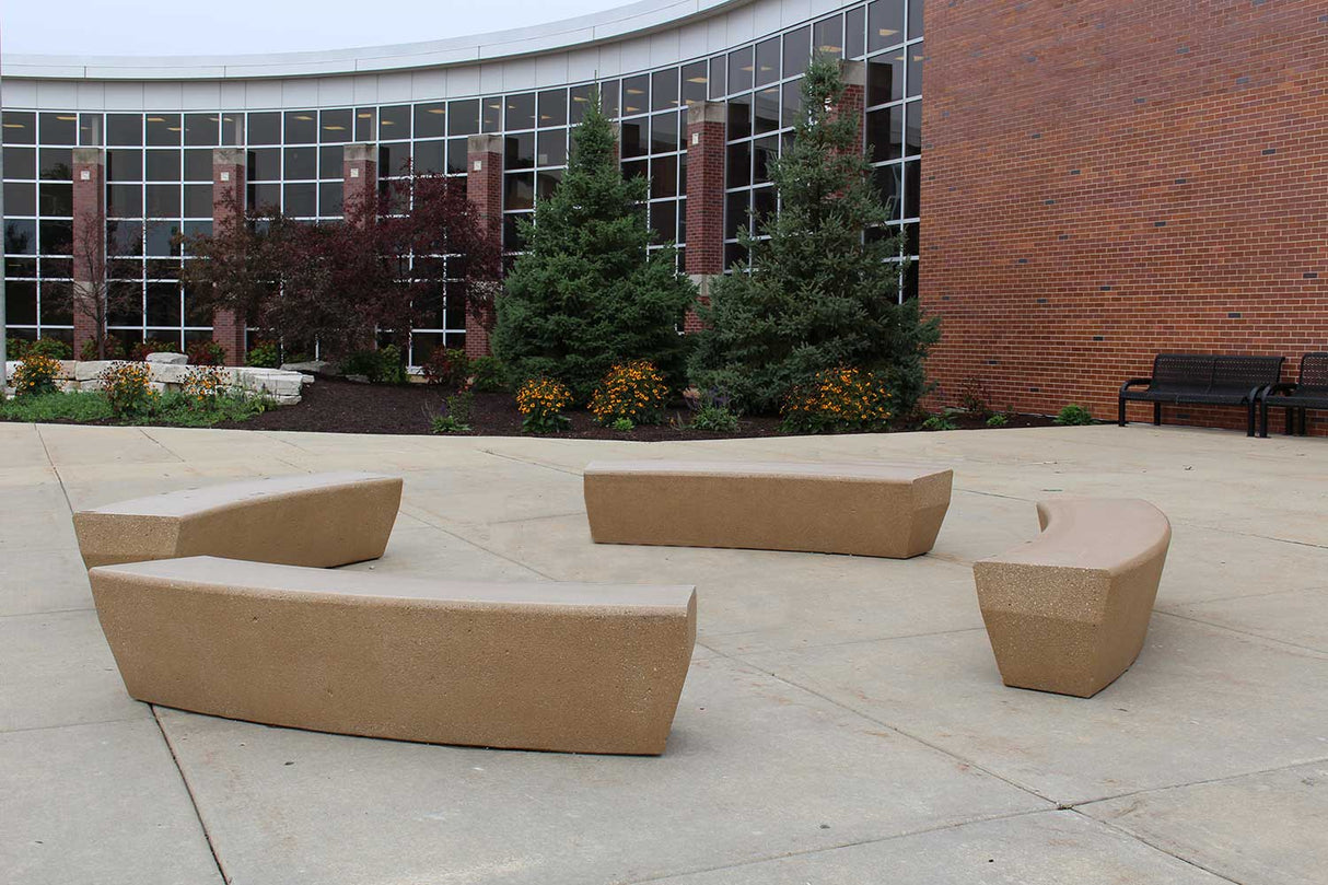 LCH-B5921 77" getzen curves rectangular concrete bench - SB2 finsh