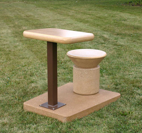 LCH-D363030V getzen concrete classroom desk and seat in outdoor setting - SB4 finish