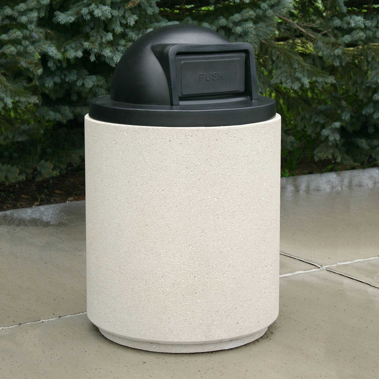 31 Gal. Getzen Concrete Receptacle With Plastic Dome Lid