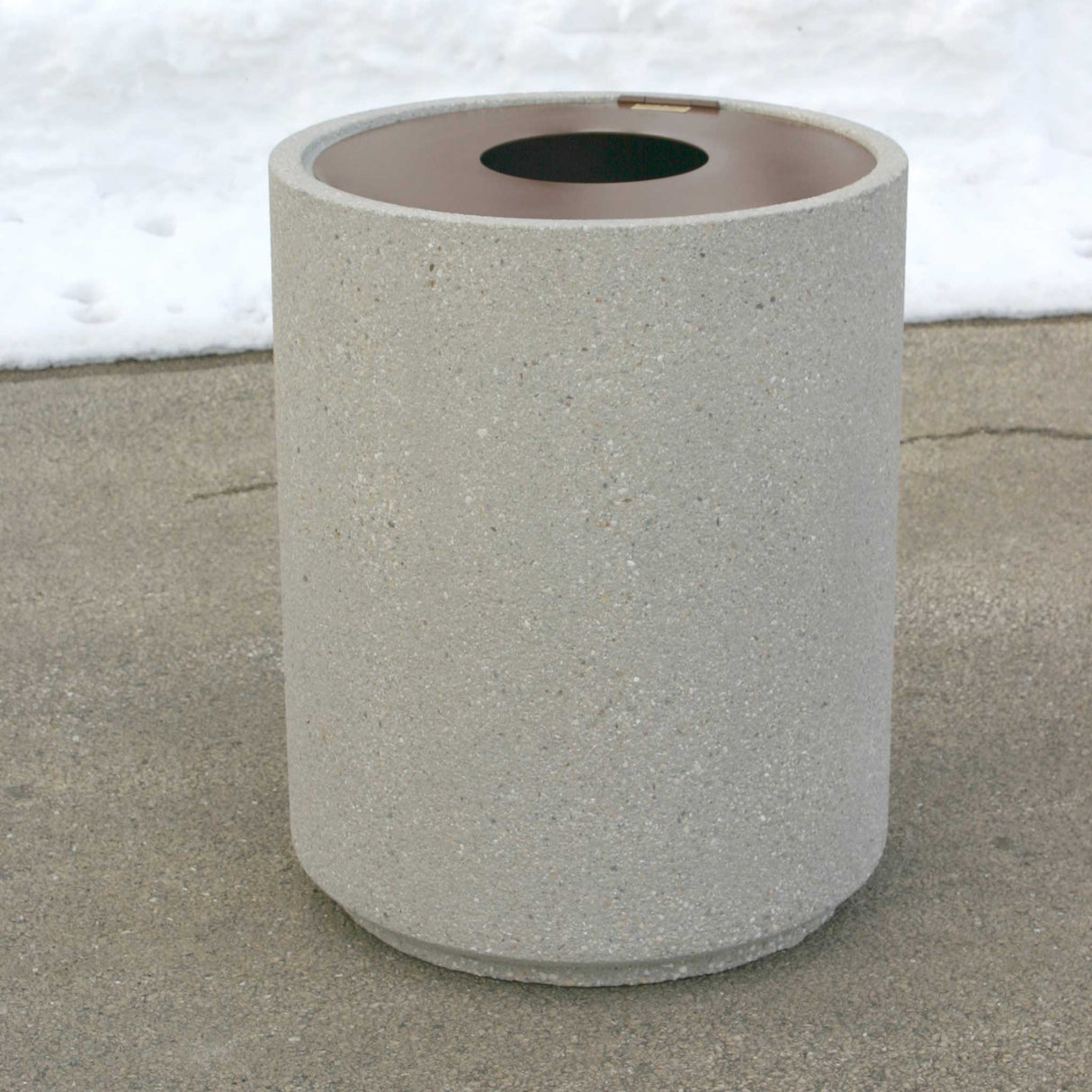 31 Gal. Getzen Concrete Receptacle With Hinged Steel Lid