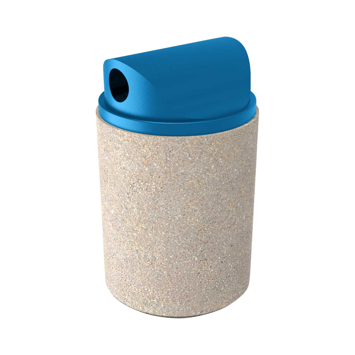 31 Gal. Getzen Concrete Receptacle With Two-Way Plastic Dome Lid