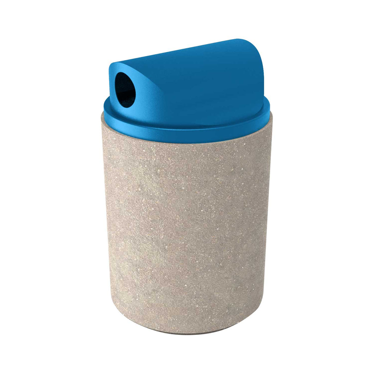 31 Gal. Getzen Concrete Receptacle With Two-Way Plastic Dome Lid