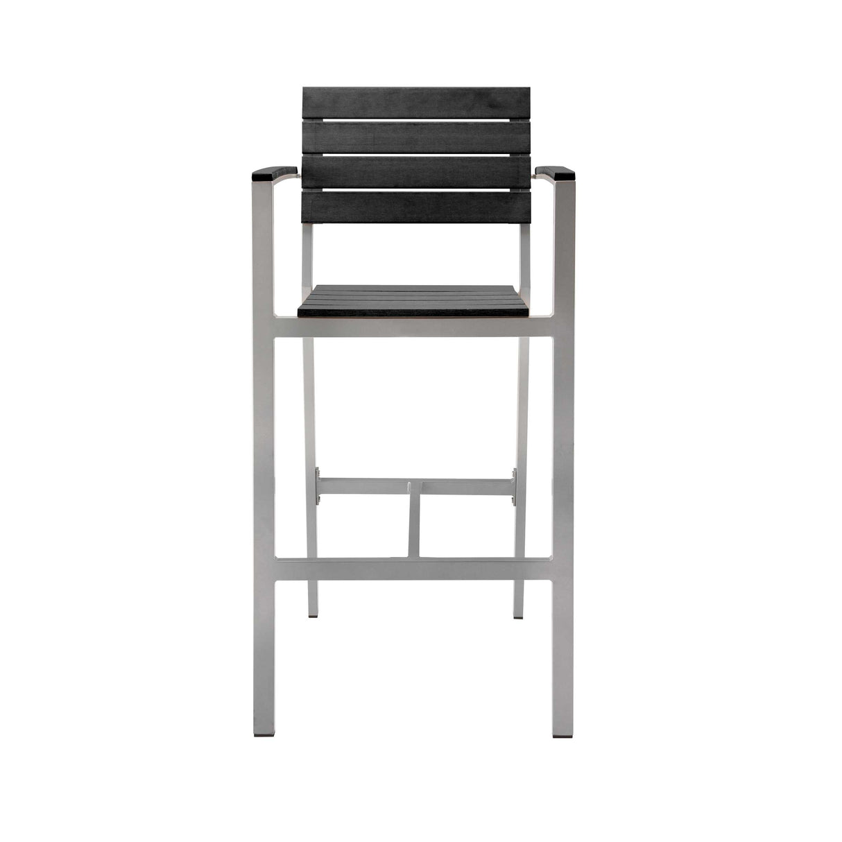 bar height tiki chair with arms - black