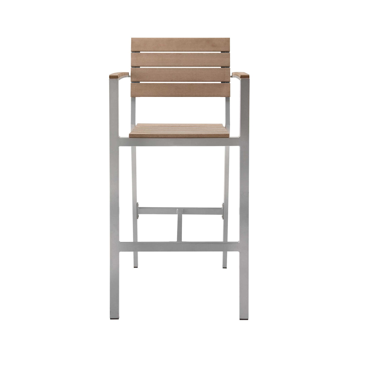 bar height tiki chair with arms - teak