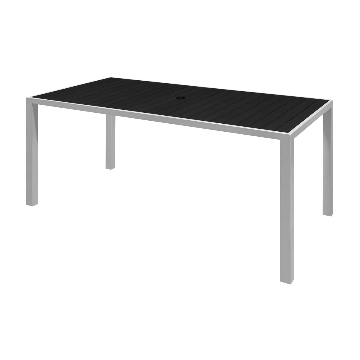 72 inch rectangular tiki table - black with umbrella hole