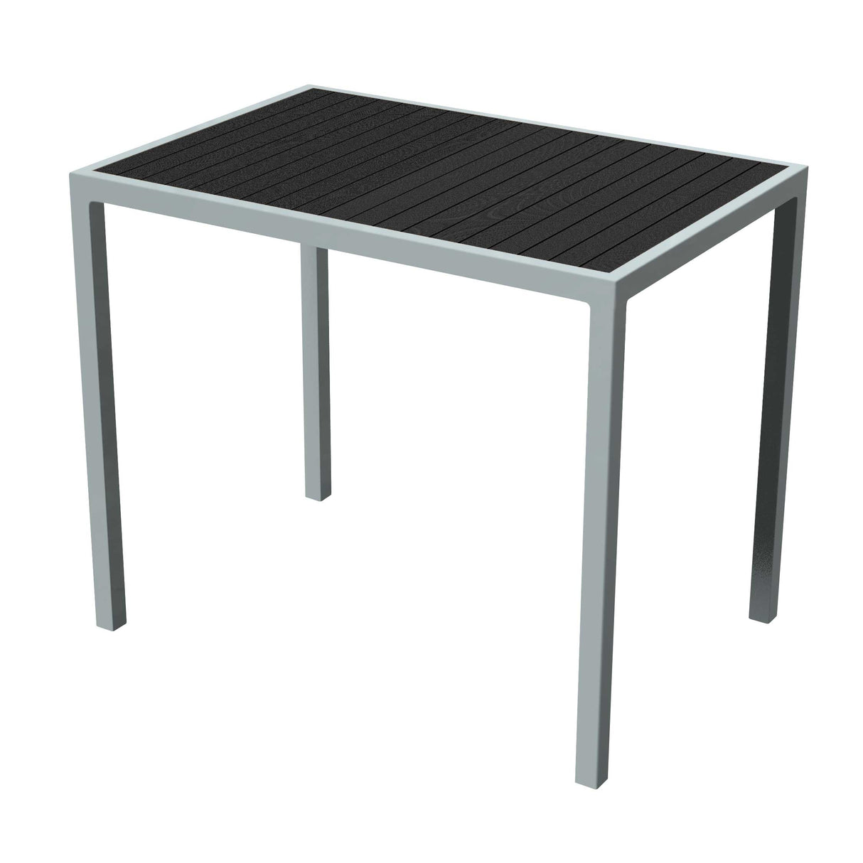 48" rectangular bar tiki table - black