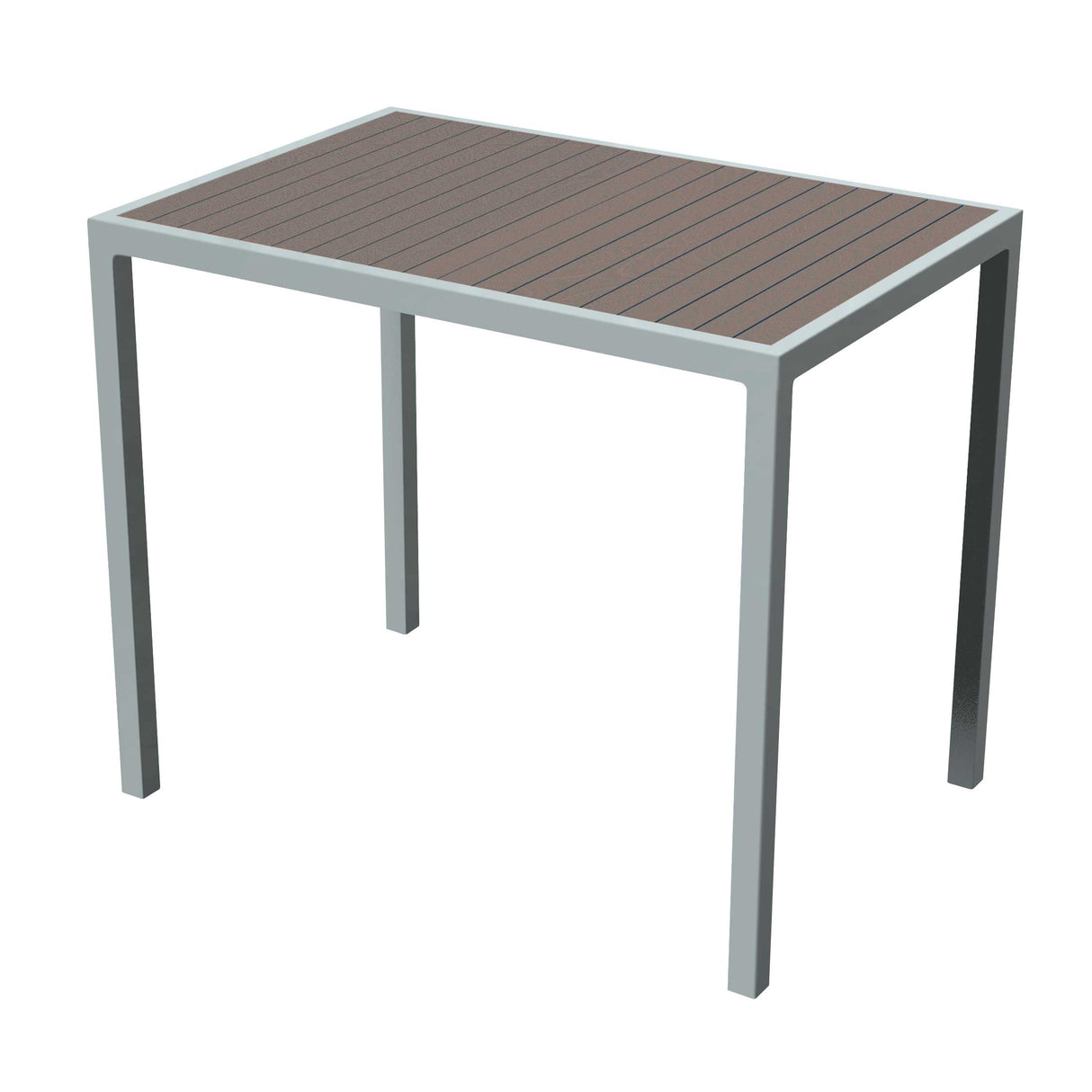 48" rectangular bar tiki table - gray