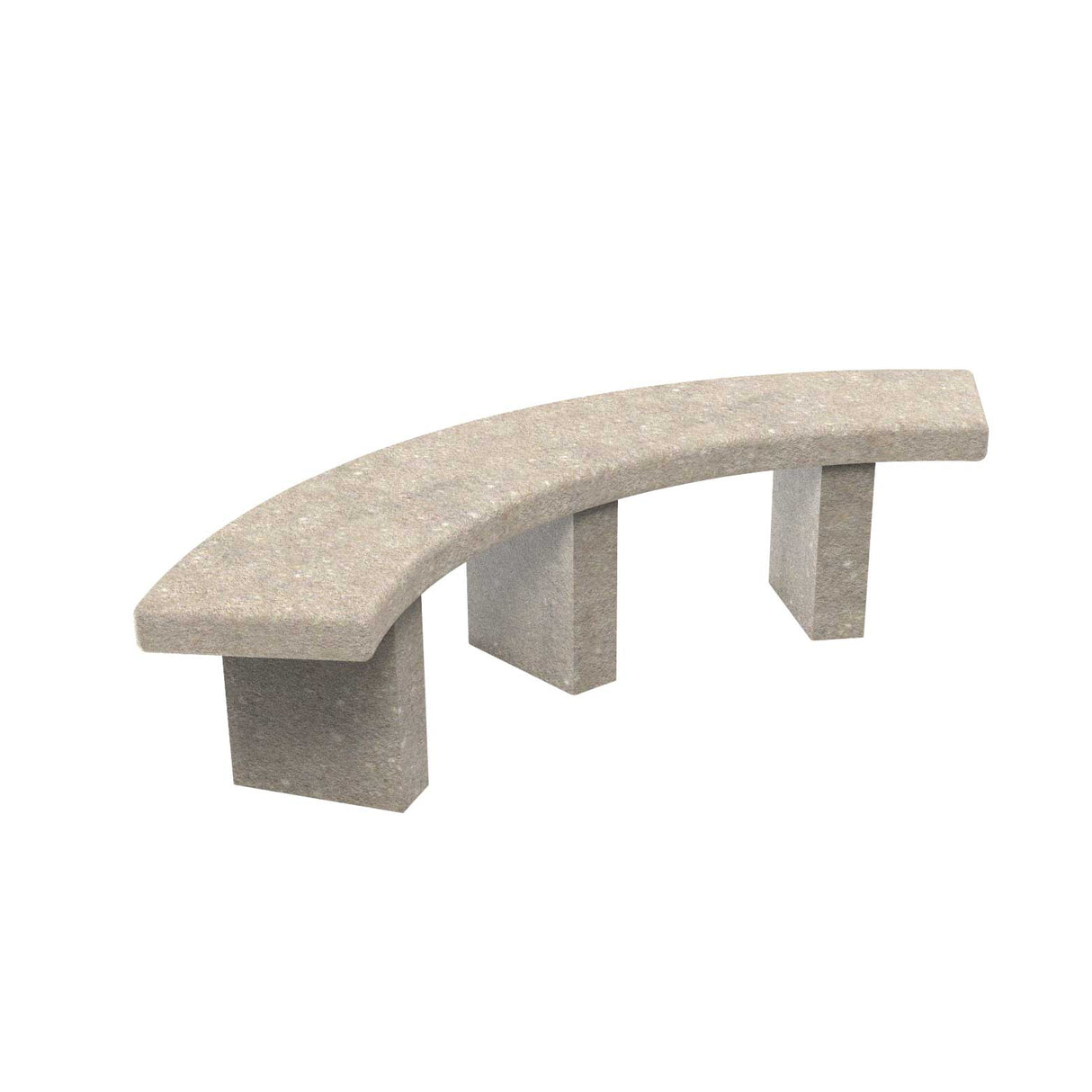 72" Getzen Curved Concrete Plaza Bench With Three Legs