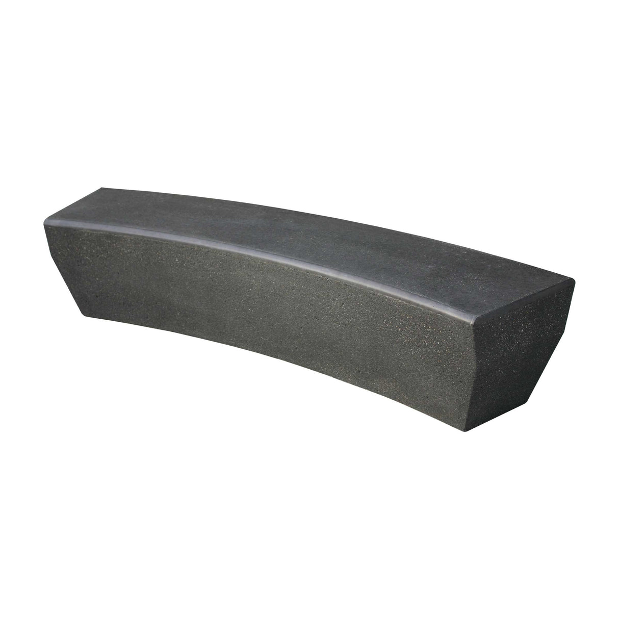 LCH-5921 77" getzen curved rectangular concrete bench - graphite finish