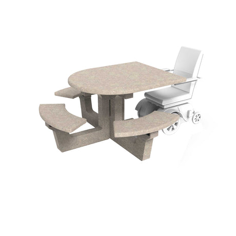LCH-T6114 40" round getzen concrete table w/wheelchair access - SB6 finish